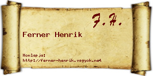 Ferner Henrik névjegykártya